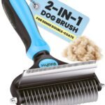 MalsiPree Pet Grooming Brush for Dogs/Cats,2 in 1 Deshedding Tool & Undercoat Rake Dematting Comb for Mats,Reduces Shedding by Up to 95%,Great for Short to Long Hair Small Large Breeds