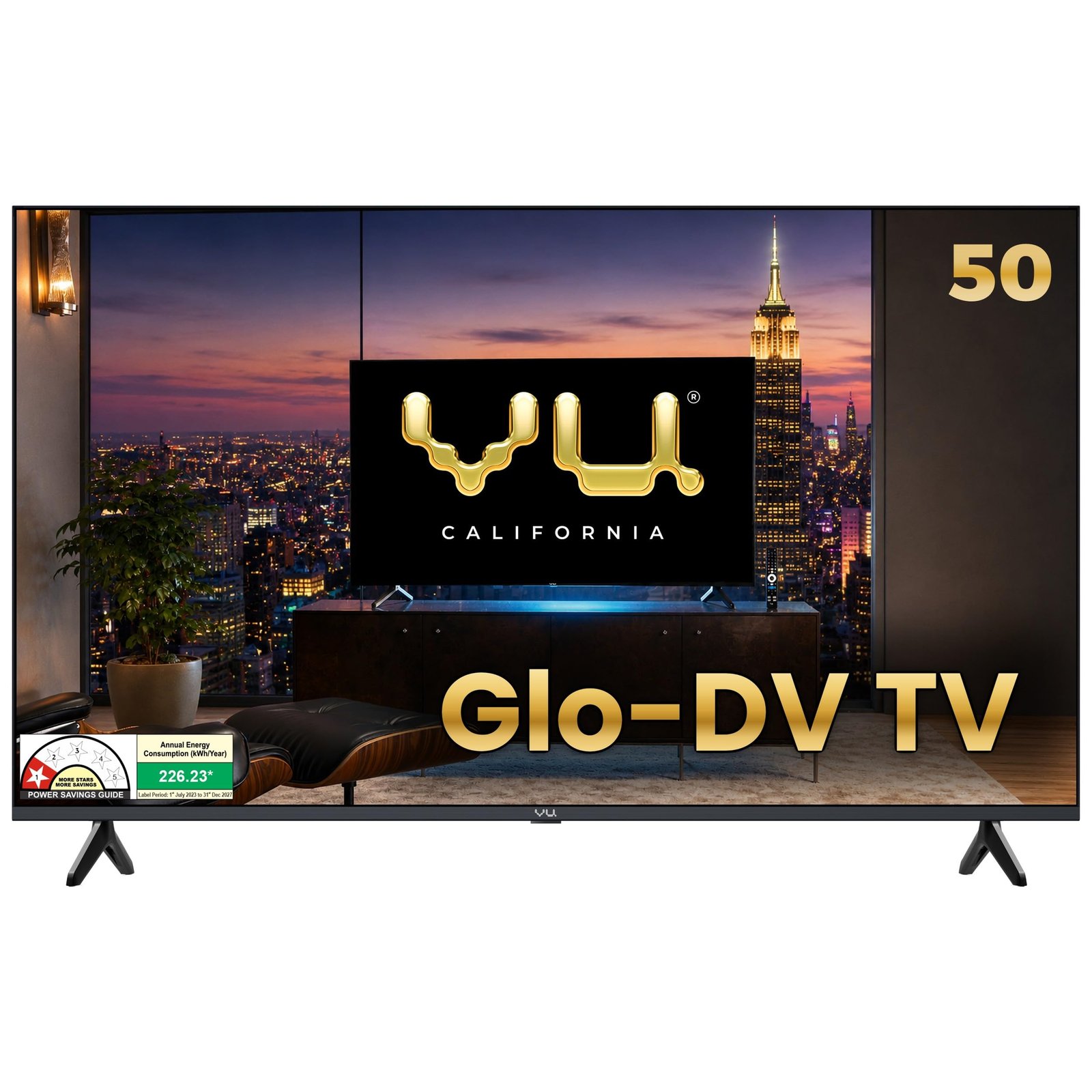 Vu California 126cm (50 inches) Smartchoice GloQLED Smart Google 4K TV VuGLOQLEDDV