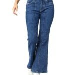 Nifty Womens Mid Rise Denim Wide Leg Jeans