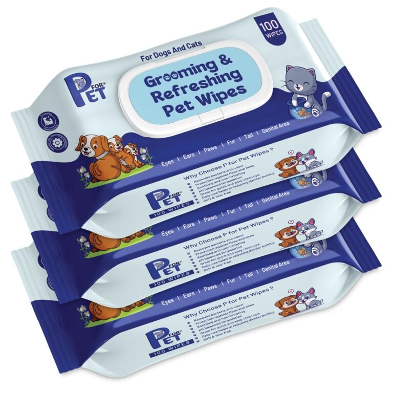 Grooming Wet Wipes 300 Count(Pack of 3) for Dogs, Cats & All Pets | Purified Water, Glycerin |Anti-Bacterial|Cleansing, Deodorising Wipes