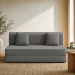 Wakefit Sofa Cum Bed | 5 Yr Warranty | 3 Seater, Foldable Sofa, 32 Density Foam with Mattress (6Ft x 5Ft), Removable & Washable Cover, Lightweight, Breathable Fabric (Flipper- WarpKnit Grey)