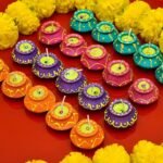 Diwali Diya | Handicraft Matki Diyas | Navratri and Diwali Wax Candles Set | Tealight for Diwalis – Dipawali,Diya for Puja and Home Decoration Light (Pack of 8, Multicolor)