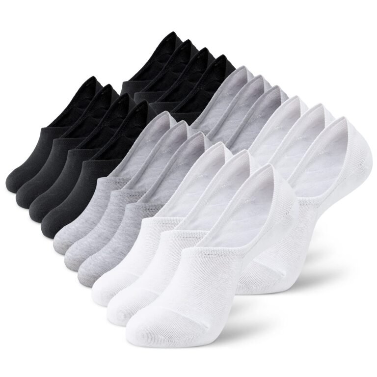 MONFOOT 5 Pairs Cushioned No Show Low Cut Ankle Socks Non-Slip Women Men