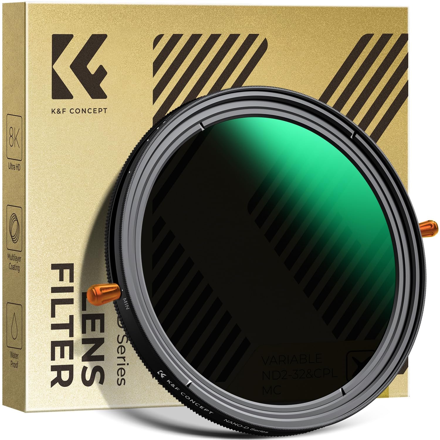 K&F Concept 67mm Variable Fader ND2-32 ND Filter and CPL Circular Polarizing Lens Filter in 1 for Camera Lens Waterproof Neutral Density Polarizer Filter (Nano-D Series)