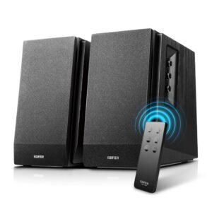 Edifier R1700BT Bluetooth Bookshelf Speakers (Black) – Active Near-Field Studio Monitors – Powered Speakers 2.0 Setup Wooden Enclosure – 66w RMS
