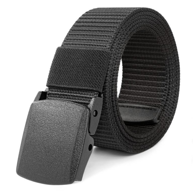 Work Belts for Men,Men’s Belt for Trousers,Adjustable Nylon Canvas Fabric Golf Belt，No Metal Buckle, Fast Pass Through the Airport Security，Suitable for Work and Travel