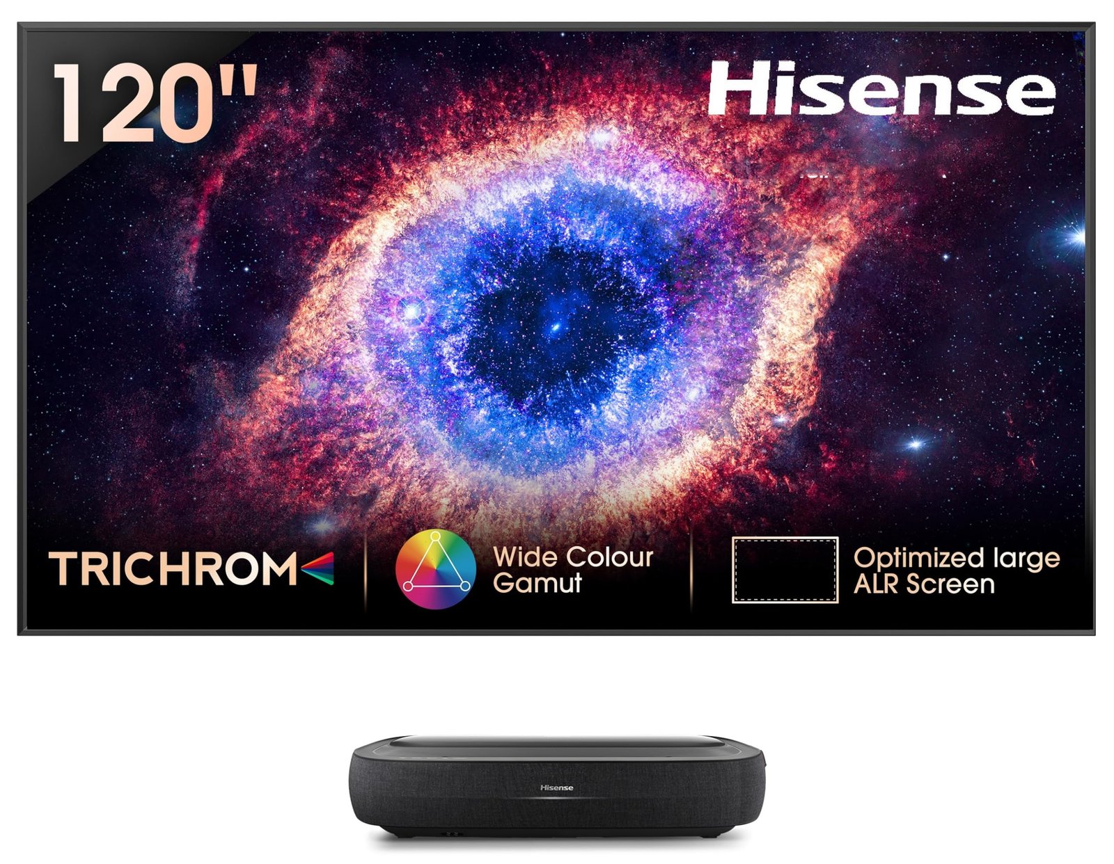 Hisense 305 cm (120 inches) Trichrom ALR Screen Series 4K Ultra HD Smart Laser TV 120L9HE (Black)
