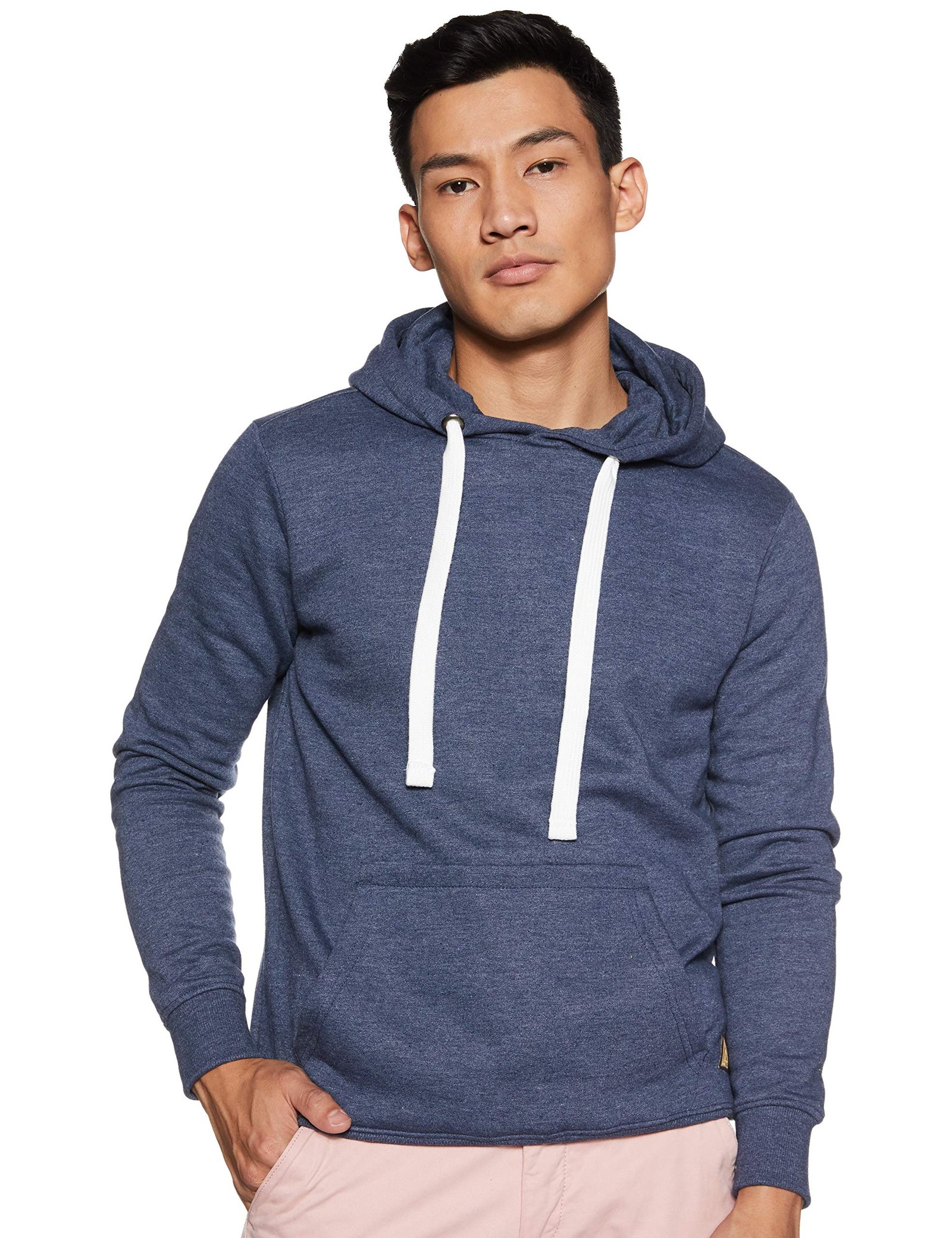 Amazon Brand – Symbol Men Cotton Blend Neck Hooded Sweatshirt