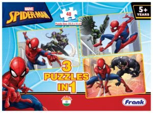 Frank Spider Man Jigsaw Puzzle for 5+ Years, Set of 3, Multicolour – Engaging Puzzle for Kids – Fun & Challenging Brain Booster Games – for Focus and Mmemory – 90147