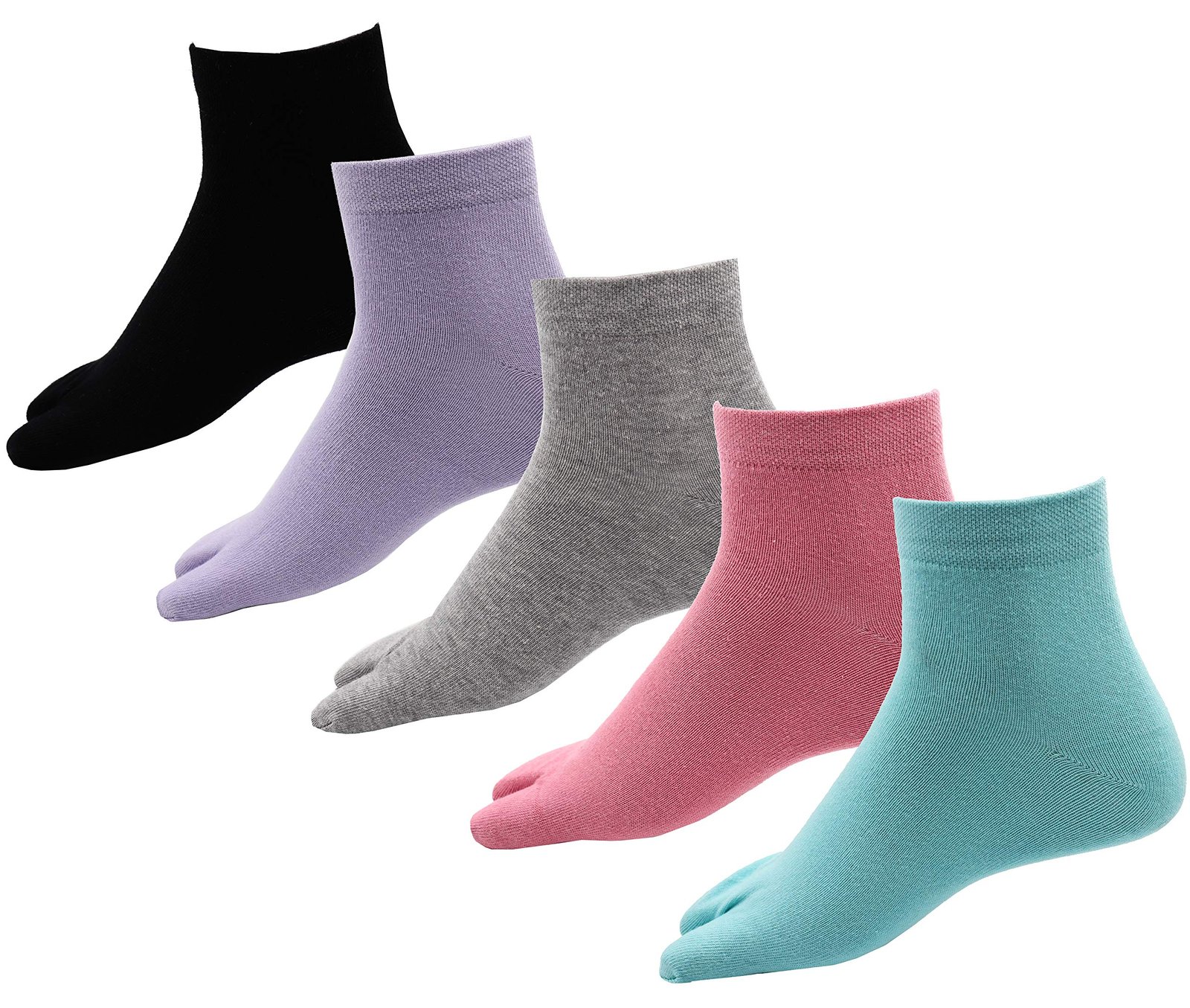 RC. ROYAL CLASS Women’s Solid Plain Cotton Ankle Thumb Multicolored Socks (Pack of 5 Pairs)