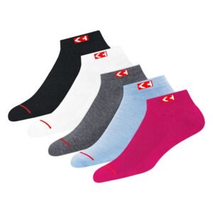 Women’s Ankle Length Cotton Socks (Pack Of 5) (KP-WBX-50_Multicolour)
