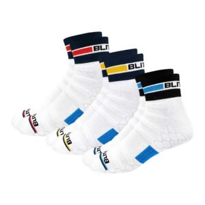 BLITZSOX Hi-Tech Performance Sports Socks for Men (Badminton, Running, Gym & Indoor Training), Pack of 3