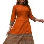 Yash Gallery Womens Rayon & Cotton Printed A-line Ethnic Wear Kurta