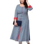Yash Gallery Womens Rayon Geometric Printed A Line Ethnic Wear Kurta