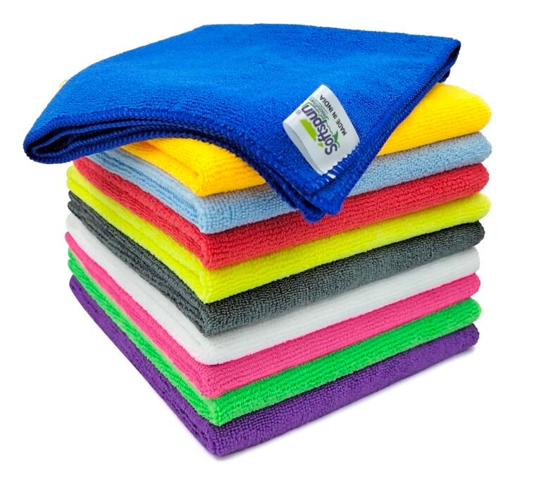 SOFTSPUN Microfiber Cloth – 10 pcs 40×40 cms 340 GSM Multi-Color! Thick Lint & Streak Free Multipurpose Cloths Automotive Microfibre Towels for Car Bike Cleaning Polishing Washing & Detailing