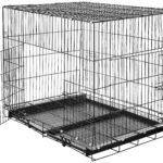 Amazon Basics Foldable Metal Wire Dog Cage/Crate/Carrier with Tray | for Large and XL Adult Dogs | 42 Inch | Black | Single Door | Removable Base | Manual Locking Mechanism