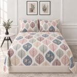 Utopia Bedding Soft Poly Cotton Floral Bedsheet for Double Bed King Size | Cotton Bedsheet for King Size Bed | Double Bed Bedsheet with 2 Pillow Covers | Green, 275 x 275 CM