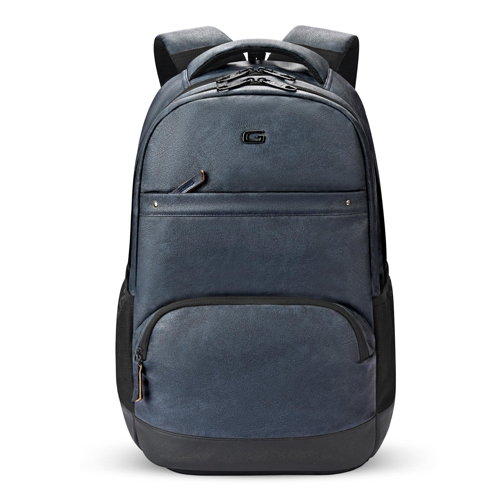 Gear Vintage2 Anti Theft Faux Leather 18 Inch/48 cms Navy Blue Black 28Ltr Laptop Backpack (LBPVG2LTH0501)