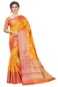 Silk Zone Women’s Heavy Banarasi Art Silk Saree With Unstitched Blouse Piece