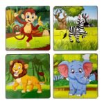 Wooden Jigsaw Puzzle Games for Children & Kids Wooden Puzzle for 2 3 4 5 6Year Old Girls Boys Animals Jigsaw Puzzle(Pack of 4)
