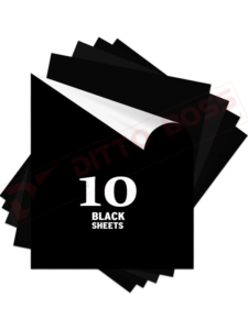 Black Heat Transfer Vinyl HTV 12x10inch Pack of 10 Sheet